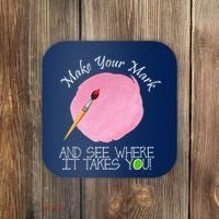 Make Your Mark And See Where It Takes You Dot Day Paint Brush Coaster thumb 0