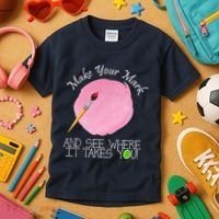 Make Your Mark And See Where It Takes You Dot Day Paint Brush Kids T-Shirt thumb 3