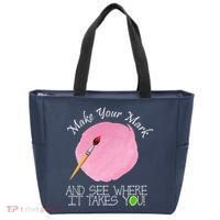 Make Your Mark And See Where It Takes You Dot Day Paint Brush Tote Bag thumb 0