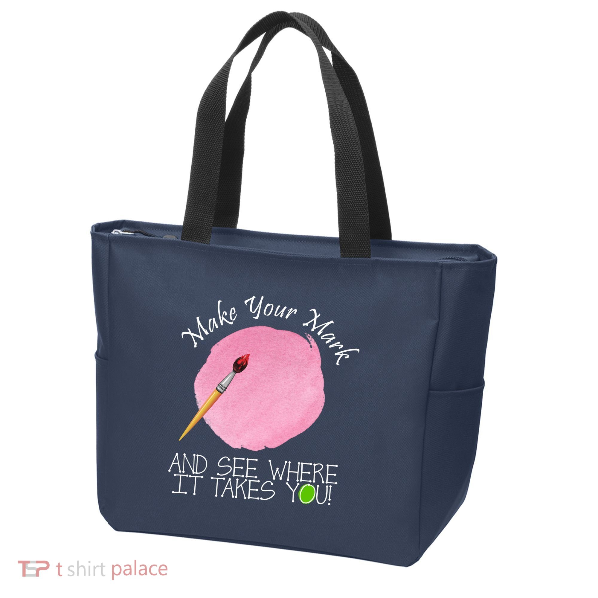 Make Your Mark And See Where It Takes You Dot Day Paint Brush Tote Bag