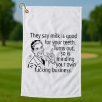 Mind Your Own Fucking Business Golf Towel thumb 1