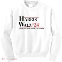Mind Your Own Damn Business Harris Walz 2024 Kids Sweatshirt thumb 0