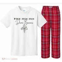 Mind Your Own Damn Business Kids Plaid Pajama Set thumb 0