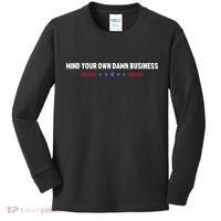 Mind Your Own Damn Business Kids Long Sleeve Shirt thumb 0