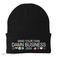Mind Your Own Damn Business Democrat Pro Kamala Beanie thumb 0