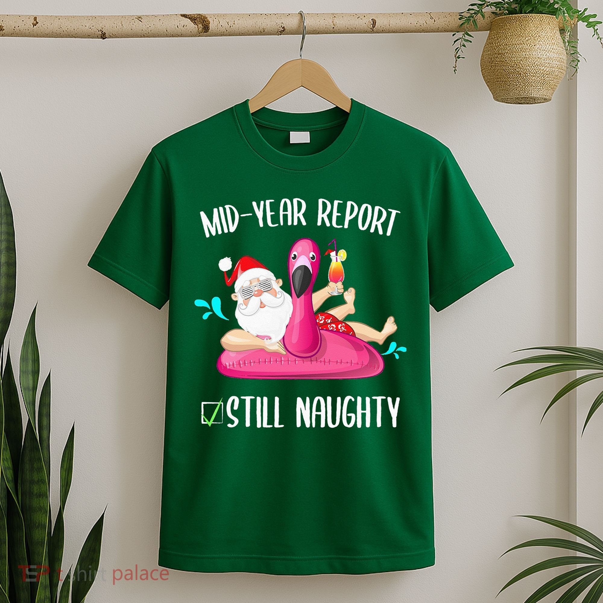 Mid Year Report Still Naughty Christmas In July Santa Funny T-Shirt