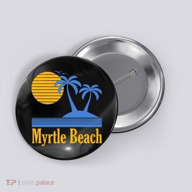 Myrtle Beach Summer Palm Tree Button