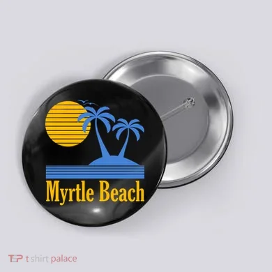 Myrtle Beach Summer Palm Tree Button