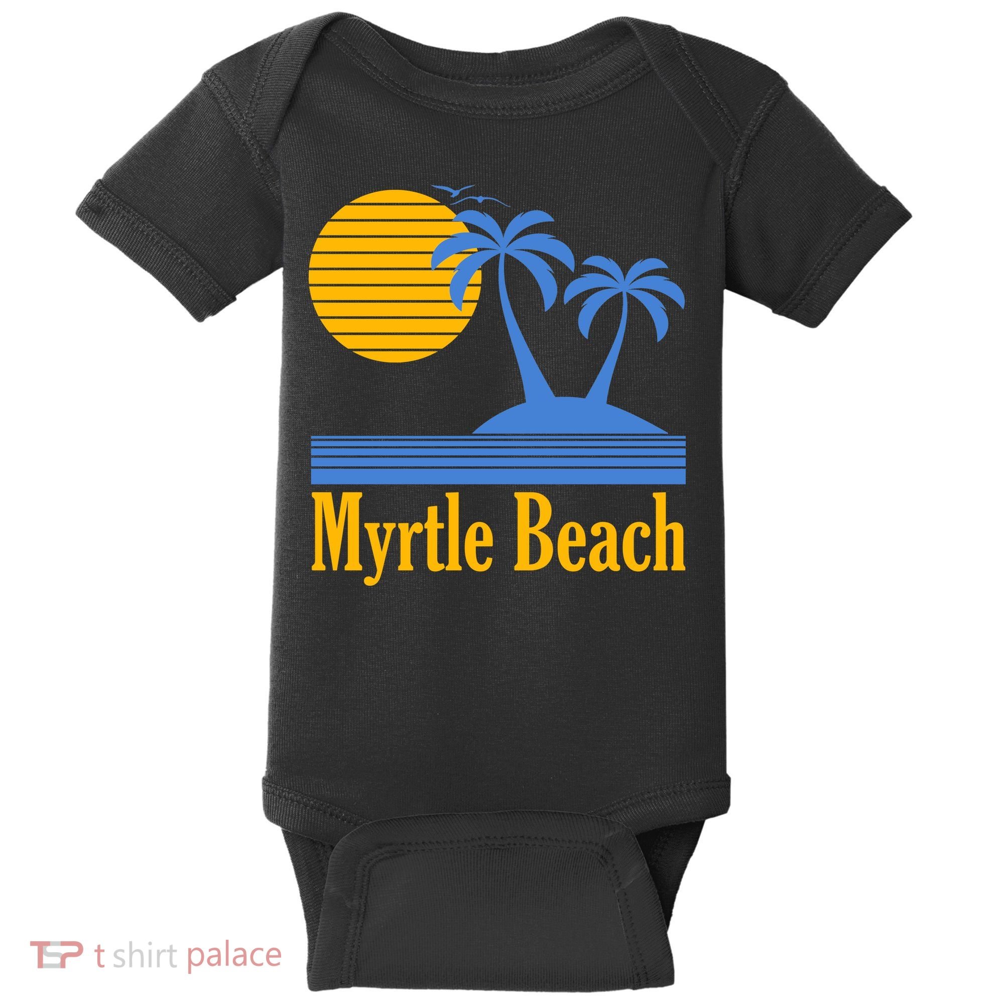 Myrtle Beach Summer Palm Tree Baby Bodysuit