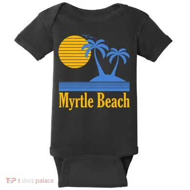 Myrtle Beach Summer Palm Tree Baby Bodysuit