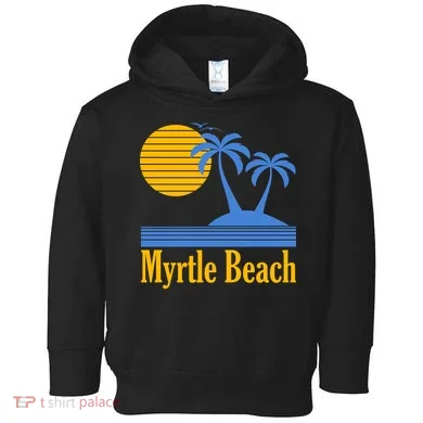 Myrtle Beach Summer Palm Tree Toddler Hoodie