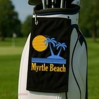 Myrtle Beach Summer Palm Tree Golf Towel thumb 2