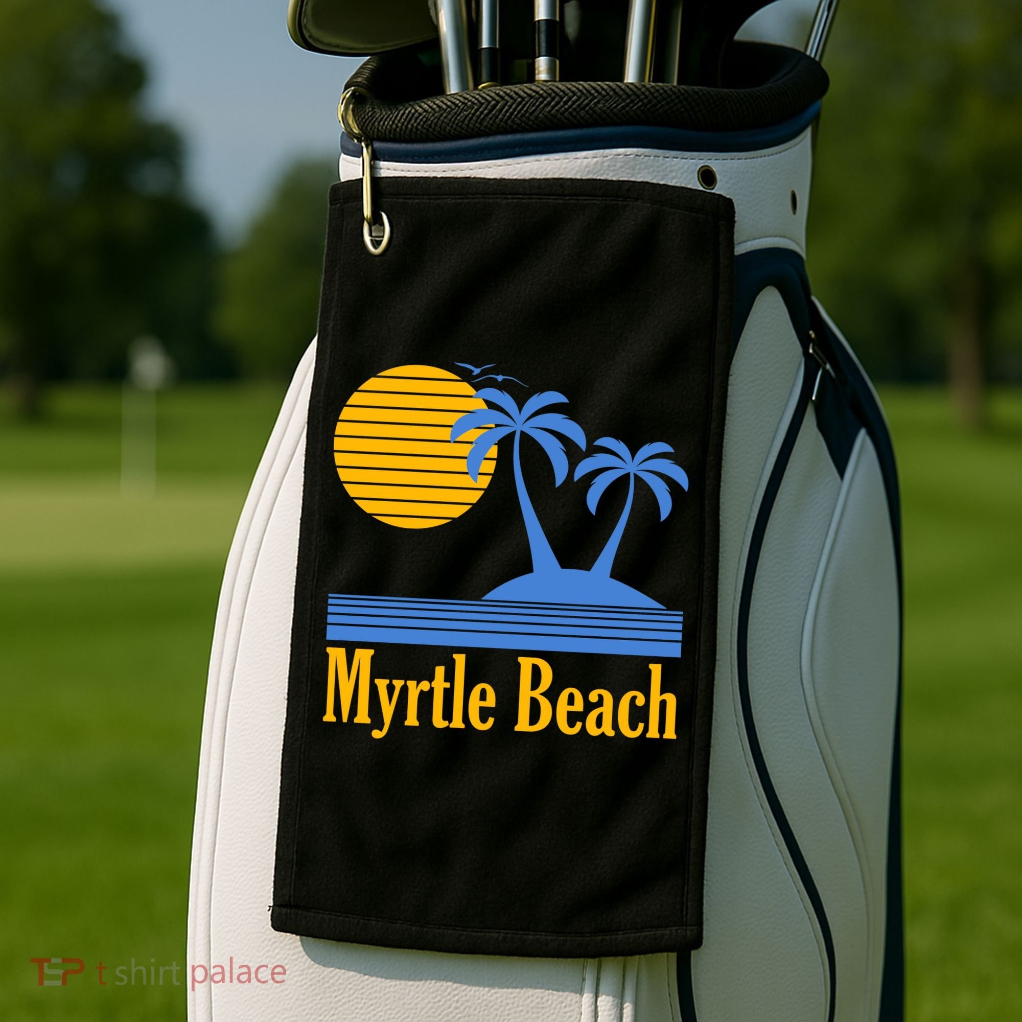 Myrtle Beach Summer Palm Tree Golf Towel