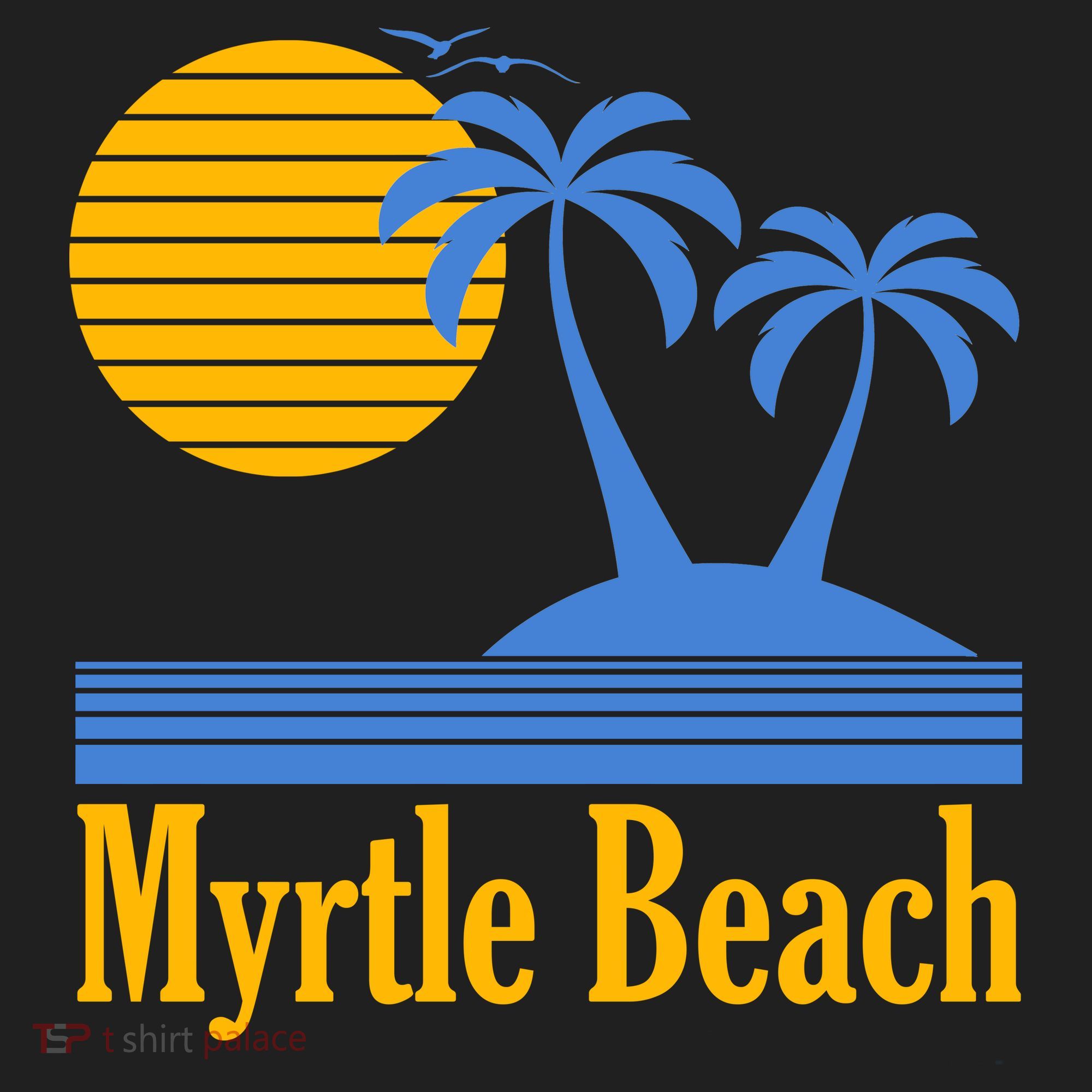 Myrtle Beach Summer Palm Tree Golf Towel