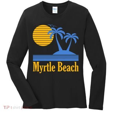 Myrtle Beach Summer Palm Tree Women's Long Sleeve Shirt