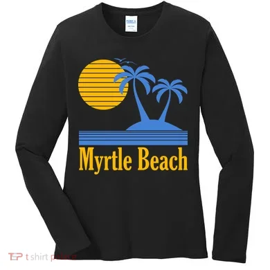 Myrtle Beach Summer Palm Tree Women's Long Sleeve Shirt