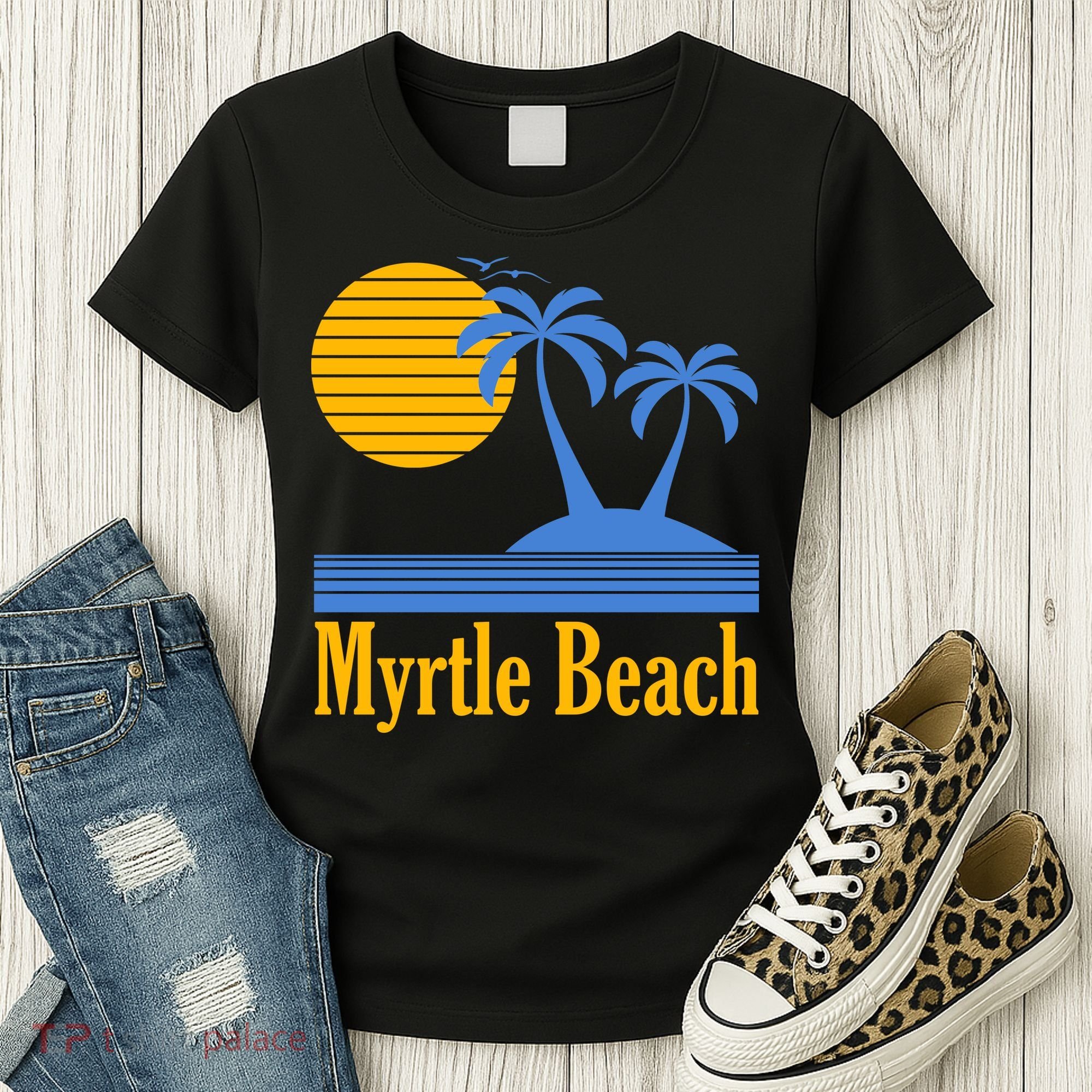 Myrtle Beach Summer Palm Tree Women's T-Shirt