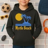 Myrtle Beach Summer Palm Tree Kids Hoodie thumb 2
