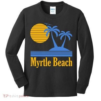 Myrtle Beach Summer Palm Tree Kids Long Sleeve Shirt
