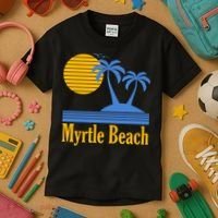 Myrtle Beach Summer Palm Tree Kids T-Shirt thumb 3