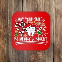 May Your Smile Be Merry Bright Christmas Holiday Season Coaster thumb 0