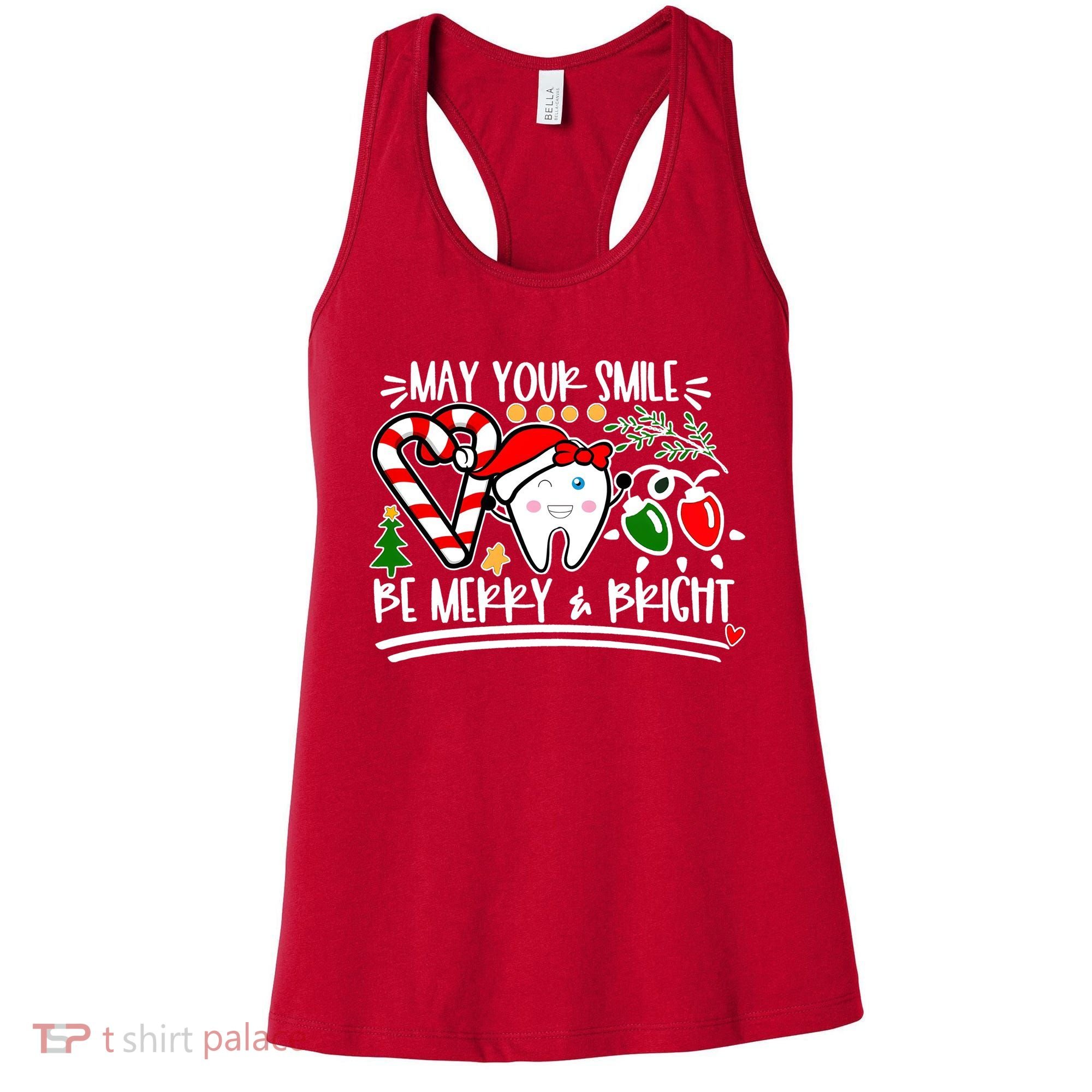 May Your Smile Be Merry Bright Christmas Holiday Season Women's Tank Top