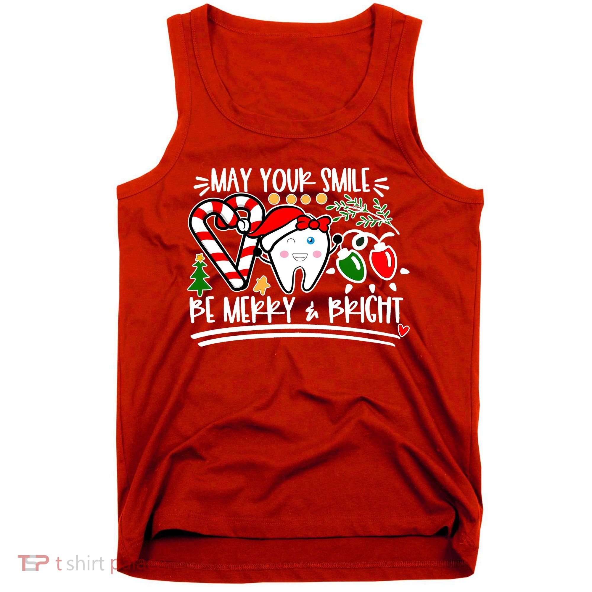 May Your Smile Be Merry Bright Christmas Holiday Season Tank Top