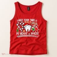 May Your Smile Be Merry Bright Christmas Holiday Season Tank Top thumb 2