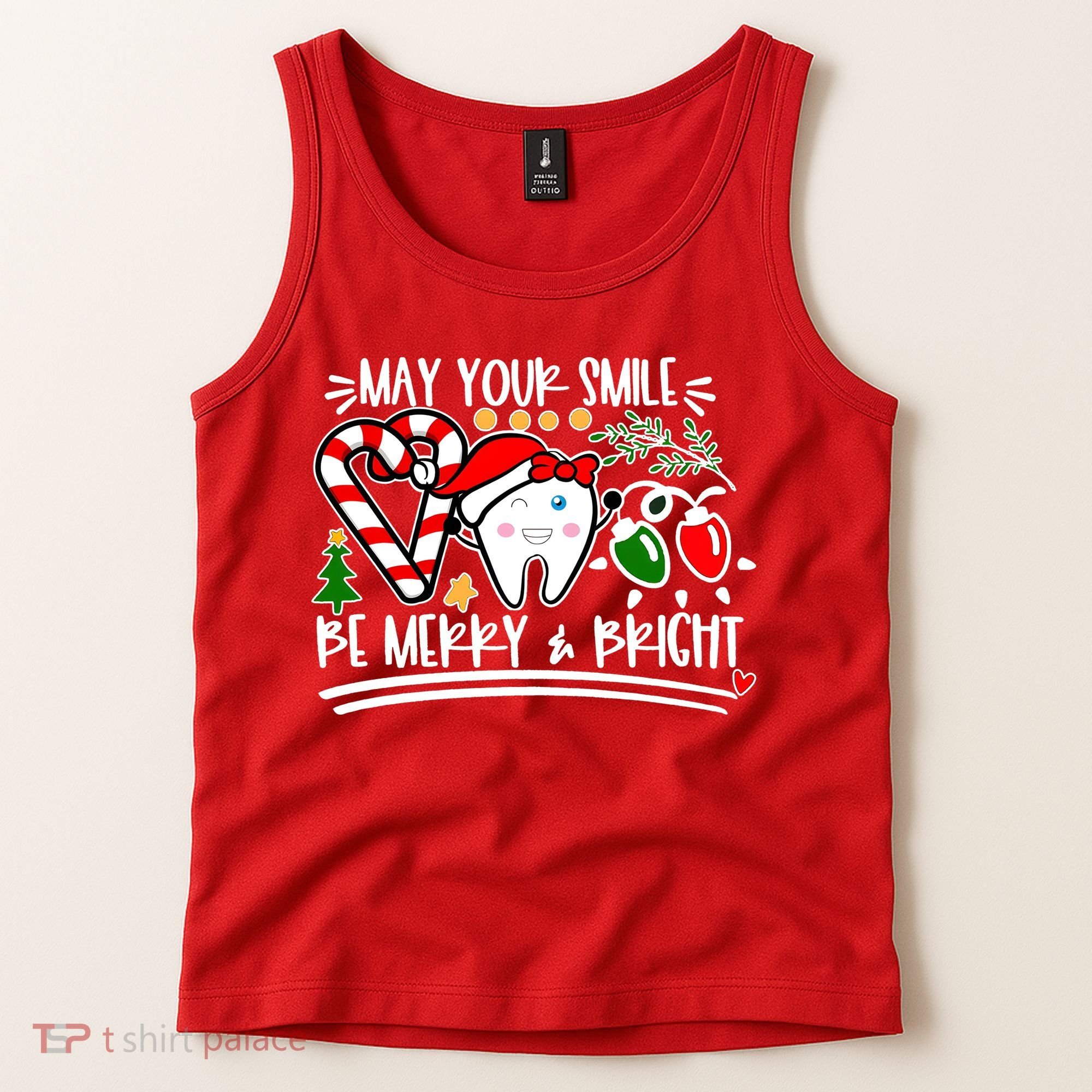 May Your Smile Be Merry Bright Christmas Holiday Season Tank Top