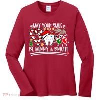 May Your Smile Be Merry Bright Christmas Holiday Season Women's Long Sleeve Shirt thumb 0