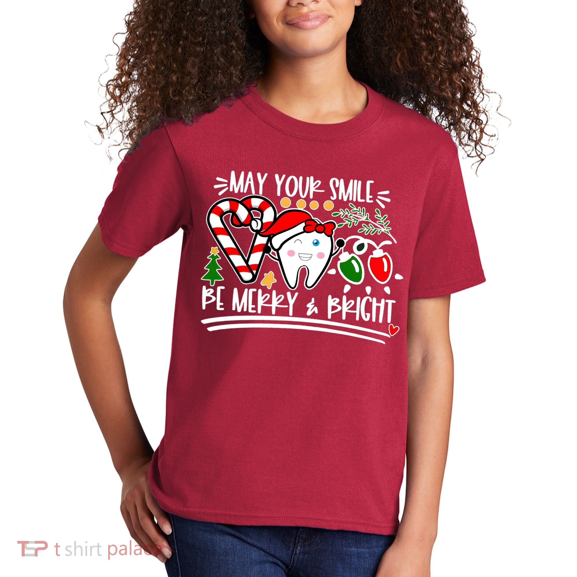 May Your Smile Be Merry Bright Christmas Holiday Season Kids T-Shirt