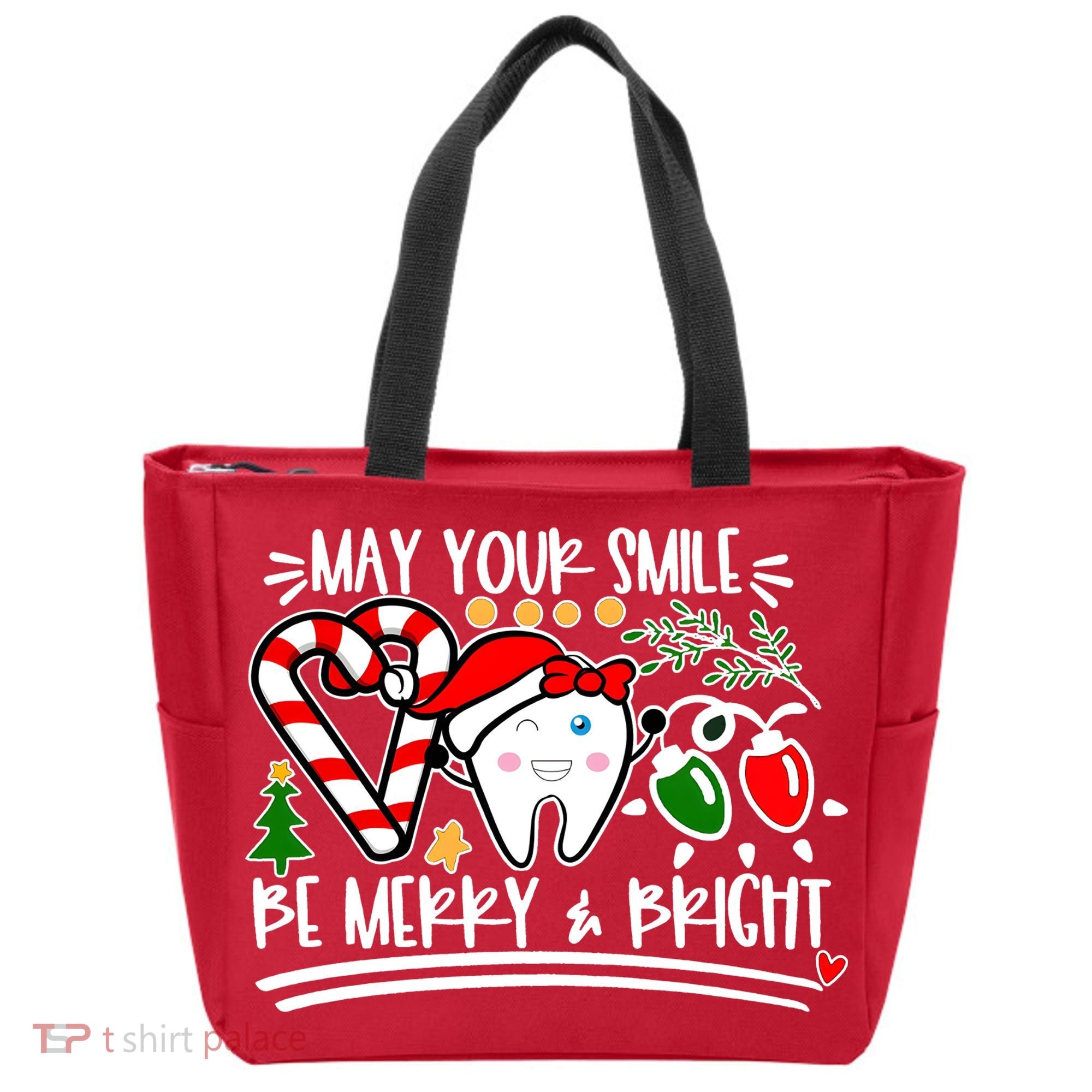 May Your Smile Be Merry Bright Christmas Holiday Season Tote Bag