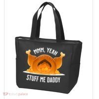 Mmm Yeah Stuff Me Daddy Funny Thanksgiving Turkey Tote Bag thumb 3