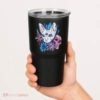 Mystic Cat Skull Floral Tumbler thumb 2