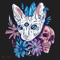 Mystic Cat Skull Floral Tumbler thumb 3