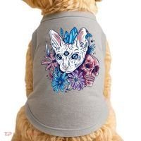 Mystic Cat Skull Floral Doggie Tank thumb 0