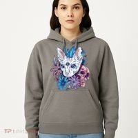 Mystic Cat Skull Floral Hoodie thumb 5