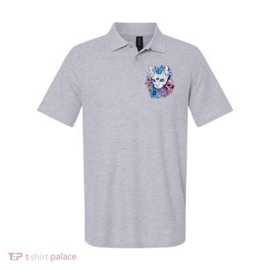 Mystic Cat Skull Floral Polo