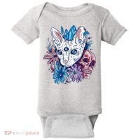 Mystic Cat Skull Floral Baby Bodysuit thumb 0