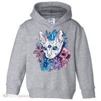 Mystic Cat Skull Floral Toddler Hoodie thumb 0