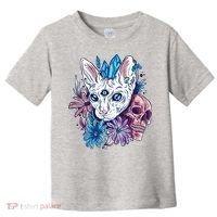Mystic Cat Skull Floral Toddler T-Shirt thumb 0