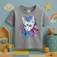 Mystic Cat Skull Floral Toddler T-Shirt thumb 3