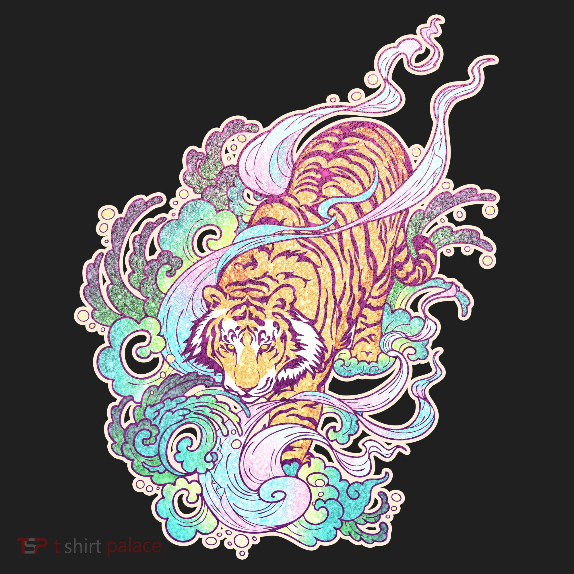 Mystical Tiger Tattoo Design Women's Sweatshirt