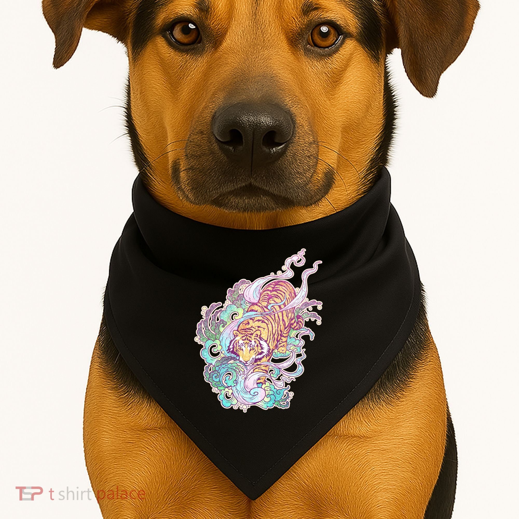 Mystical Tiger Tattoo Design USA-Made Doggie Bandana