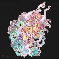 Mystical Tiger Tattoo Design Bucket Hat thumb 4