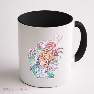 Mystical Tiger Tattoo Design Coffee Mug back
