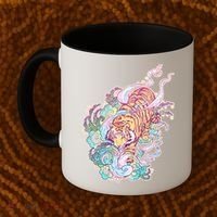 Mystical Tiger Tattoo Design Coffee Mug thumb 2