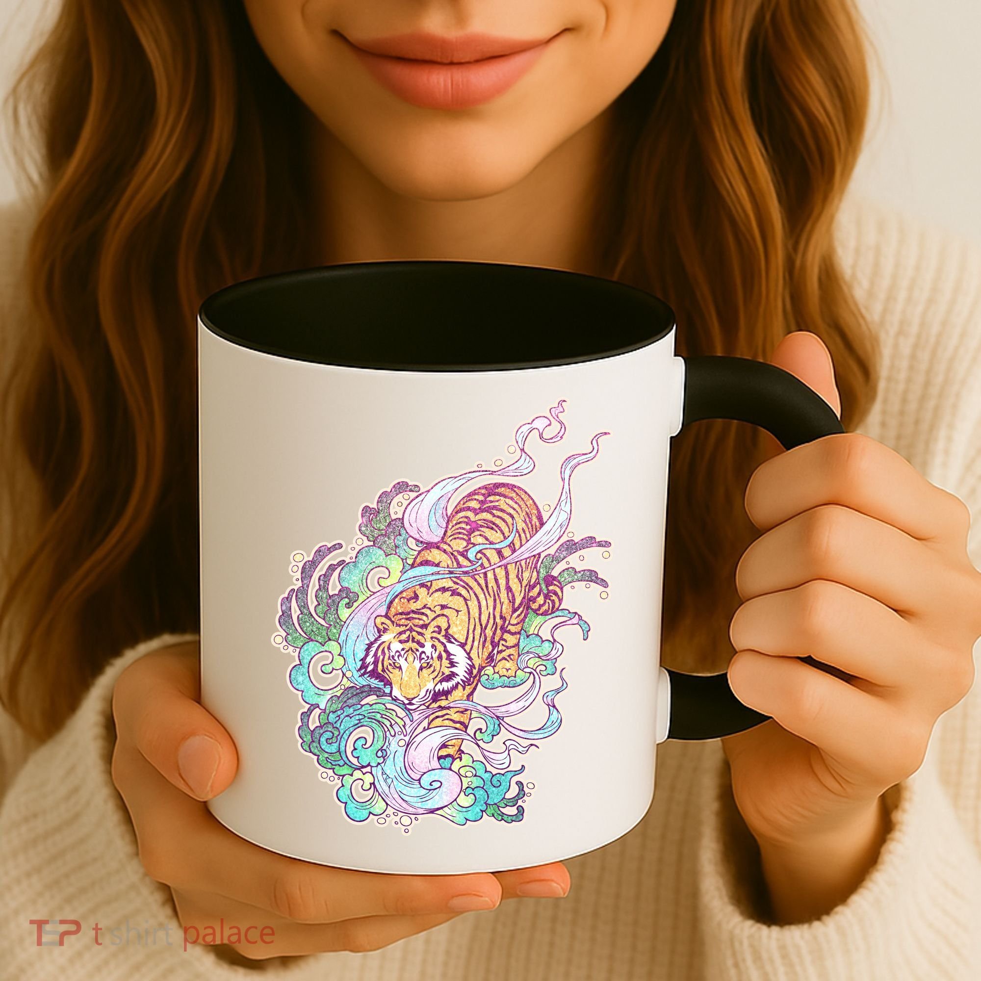 Mystical Tiger Tattoo Design Coffee Mug