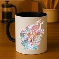 Mystical Tiger Tattoo Design Coffee Mug thumb 4