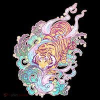 Mystical Tiger Tattoo Design Ornament thumb 1